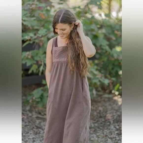 Neuflora Owensboro 100% Cotton Homestead jumper dress maxi Size M - Picture 3 of 9